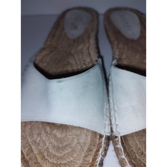 Lauren Ralph Lauren White Suede Leather Slip on Espadrille Flats Size 8.5 - Picture 4 of 6